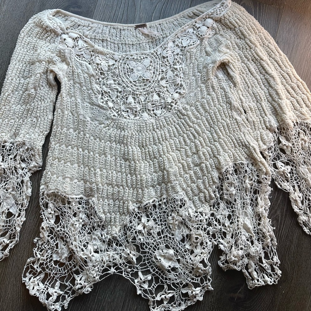 Free People Crochet Long Sleeve